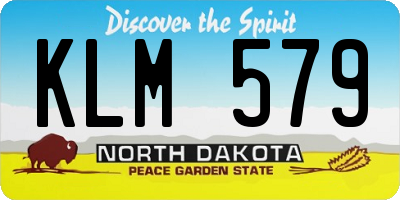 ND license plate KLM579