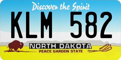ND license plate KLM582