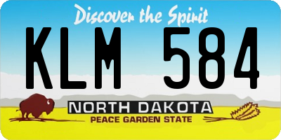 ND license plate KLM584