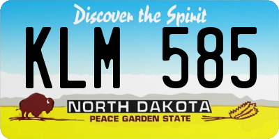 ND license plate KLM585