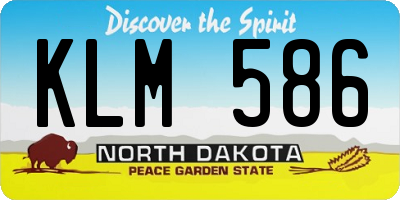 ND license plate KLM586