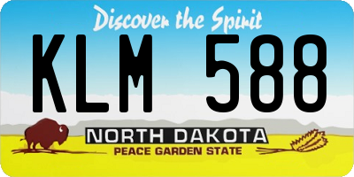 ND license plate KLM588