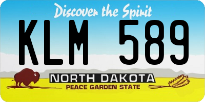 ND license plate KLM589