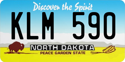 ND license plate KLM590