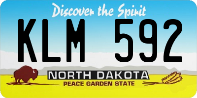 ND license plate KLM592