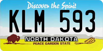 ND license plate KLM593
