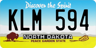 ND license plate KLM594