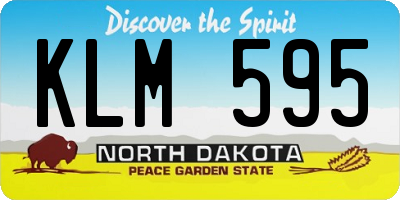 ND license plate KLM595