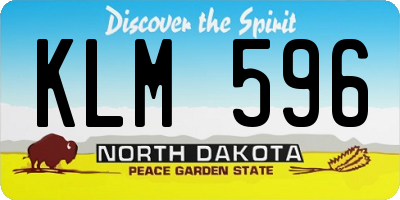 ND license plate KLM596