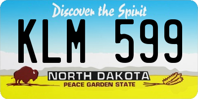 ND license plate KLM599