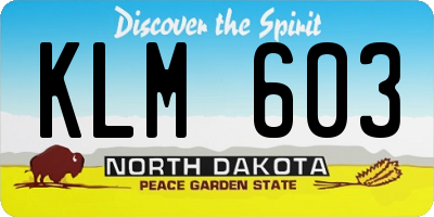 ND license plate KLM603