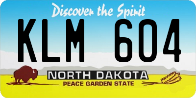 ND license plate KLM604