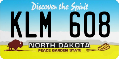 ND license plate KLM608