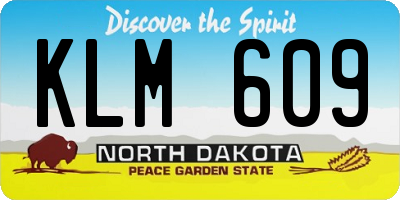 ND license plate KLM609