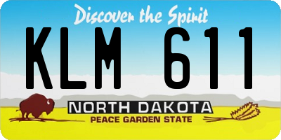 ND license plate KLM611