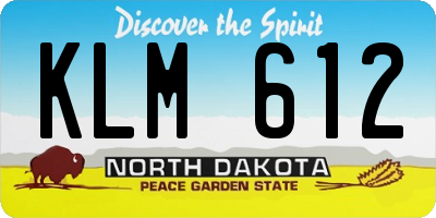 ND license plate KLM612