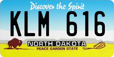 ND license plate KLM616