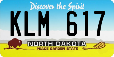 ND license plate KLM617