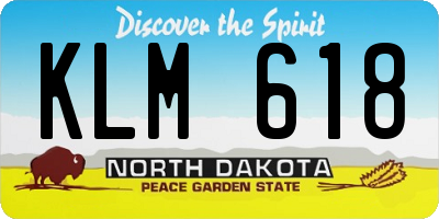 ND license plate KLM618