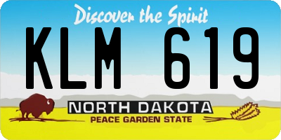 ND license plate KLM619