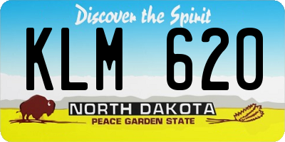 ND license plate KLM620