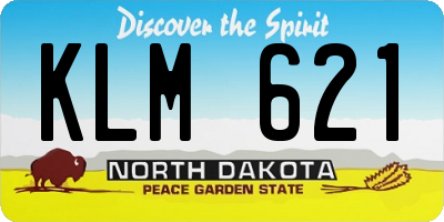 ND license plate KLM621