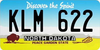 ND license plate KLM622