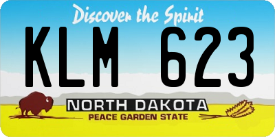 ND license plate KLM623