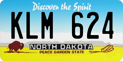 ND license plate KLM624