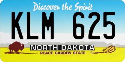 ND license plate KLM625