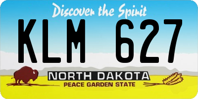 ND license plate KLM627