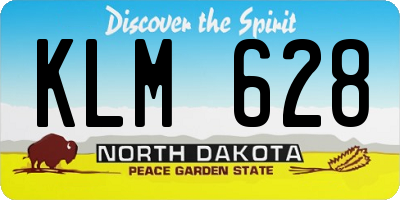 ND license plate KLM628