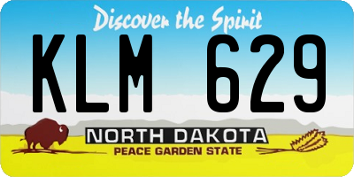 ND license plate KLM629