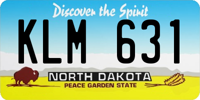 ND license plate KLM631