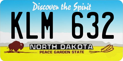 ND license plate KLM632