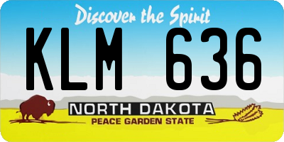 ND license plate KLM636