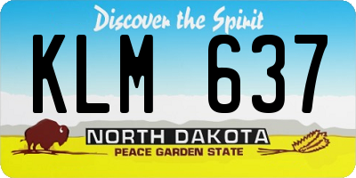 ND license plate KLM637