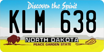 ND license plate KLM638