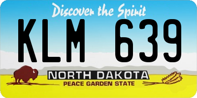 ND license plate KLM639
