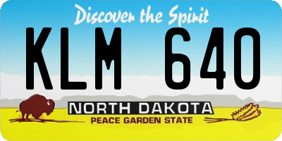 ND license plate KLM640
