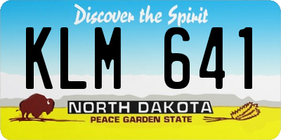 ND license plate KLM641