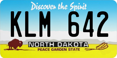 ND license plate KLM642