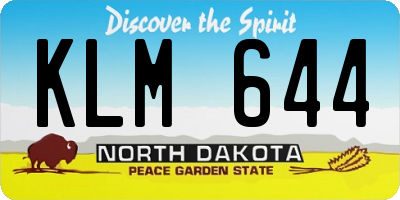 ND license plate KLM644