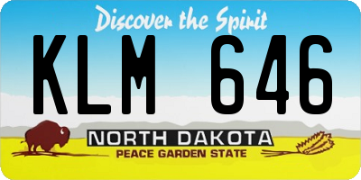 ND license plate KLM646