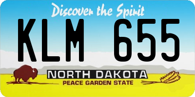ND license plate KLM655