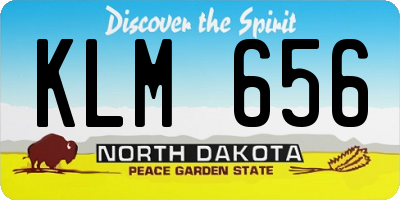 ND license plate KLM656