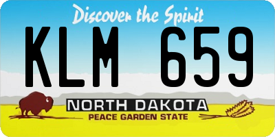 ND license plate KLM659