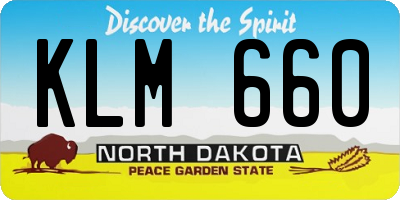 ND license plate KLM660