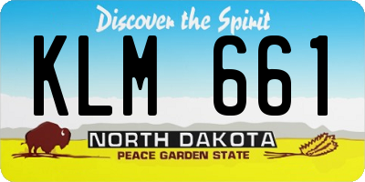 ND license plate KLM661