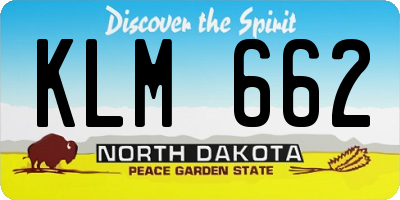 ND license plate KLM662